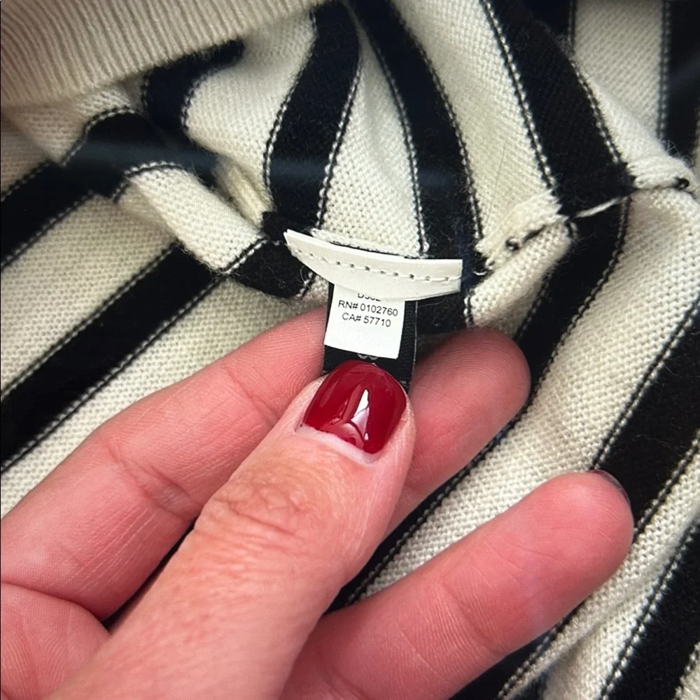 Kate Spade Broome Street Heart Patch Striped Sweater, XS